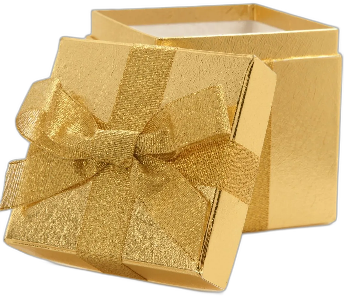 Goldene Geschenkbox mit Schleife